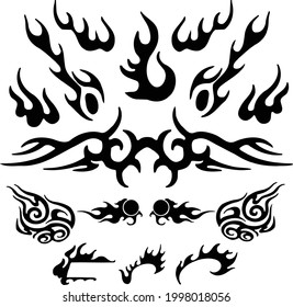 Ilustración vectorial tatuaje tribal aislado en fondo blanco