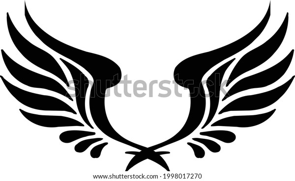 Vector Illustration Tribal Tattoo Wings Isolated Stock Vector Royalty   Vector Illustration Tribal Tattoo Wings 600w 1998017270 