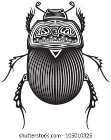 Vector illustration of a tribal totem animal - Beetle - in graphic style