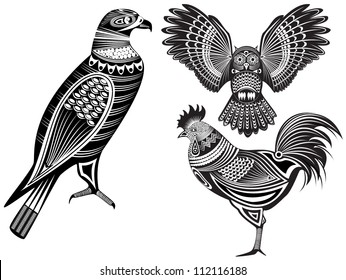 Vector illustration of a tribal totem animals