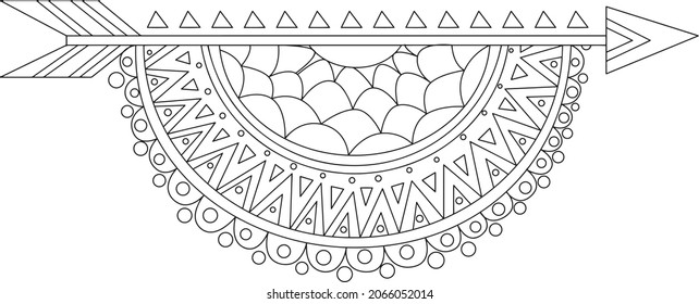 Vector illustration of tribal vintage native American aero symbol.