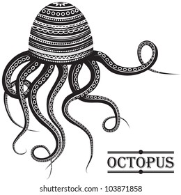 Vector illustration of tribal wild sea animal