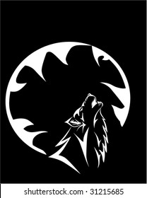 Vector illustration of tribal wolf
