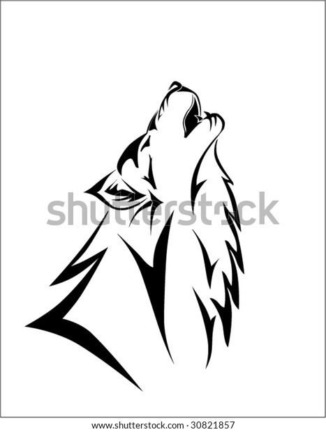 Vector Illustration Tribal Wolf Stock Vector (Royalty Free) 30821857