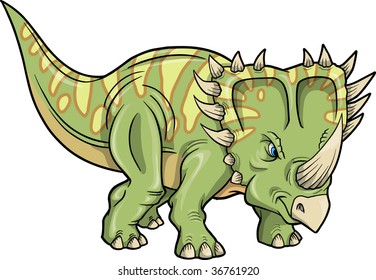 Vector Illustration of a Triceratops Dinosaur