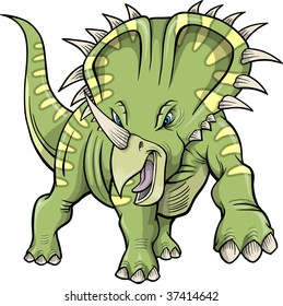 Vector Illustration of a Triceratops Dinosaur