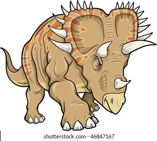  Vector Illustration of a Triceratops Dinosaur