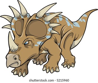 Vector Illustration of a Triceratops Dinosaur