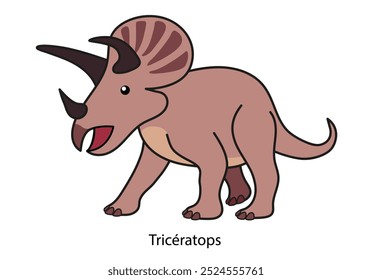 Vektorgrafik eines Triceratops, berühmter prähistorischer Dinosaurier.