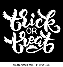 Vector illustration trick or treat for card, invintation, sticker, banner. Template lettering typography poster