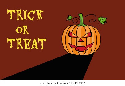 vector illustration of trick or treat scary halloween pumpkin background. halloween party concept