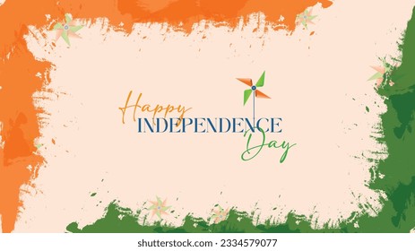 Vector Illustration of tricolour Independence Day of India on 15th August
