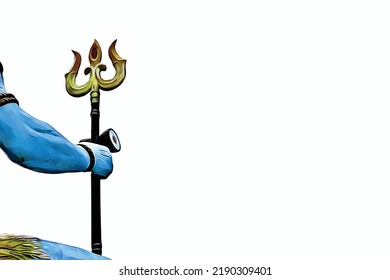 Vector illustration of trident or The trishula. Lord shiva's trident in his hand.