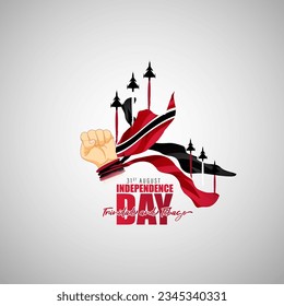 Vector illustration of Trinidad and Tobago Independence Day social media story feed mockup template