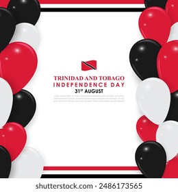 Vector illustration of Trinidad and Tobago Independence Day social media feed template