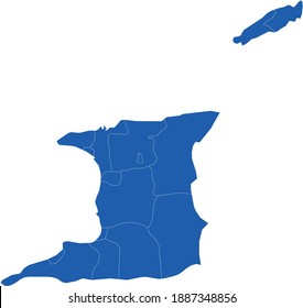 vector illustration of Trinidad and Tobago map