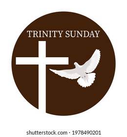 Vector illustration of Trinity Sunday, the first Sunday after Pentecost in the Western Christian.