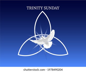 Vector illustration of Trinity Sunday, the first Sunday after Pentecost in the Western Christian.