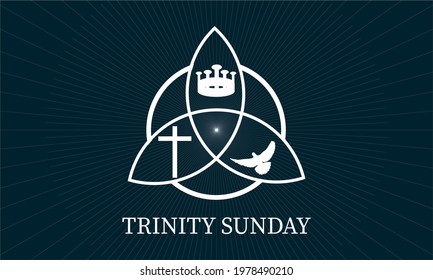 Vector illustration of Trinity Sunday, the first Sunday after Pentecost in the Western Christian.