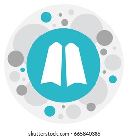 Vector Illustration Of Trip Symbol On Flippers Icon. Premium Quality Isolated Diver Shoes Element In Trendy Flat Style.