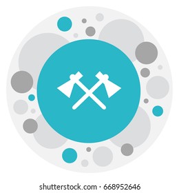 Vector Illustration Of Trip Symbol On Hatchet Icon. Premium Quality Isolated Tomahawk Element In Trendy Flat Style.
