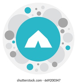 Vector Illustration Of Trip Symbol On Tent Icon. Premium Quality Isolated Tepee Element In Trendy Flat Style.