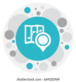 Vector Illustration Of Trip Symbol On Location Icon. Premium Quality Isolated Position Element In Trendy Flat Style.