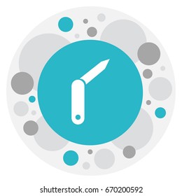 Vector Illustration Of Trip Symbol On Jackknife Icon. Premium Quality Isolated Clasp-Knife Element In Trendy Flat Style.