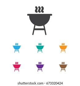 Vector Illustration Of Trip Symbol On grill Icon. Premium Quality Isolated Bbq Element In Trendy Flat Style.