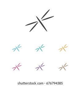 Vector Illustration Of Trip Symbol On Dragonfly Icon. Premium Quality Isolated Damselfly Element In Trendy Flat Style.