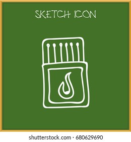 Vector Illustration Of Trip Symbol On Match Box Doodle. Premium Quality Isolated Flammable Stick Element In Trendy Flat Style.