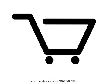 Vector illustration of trolley cart, shopping chart on white background.