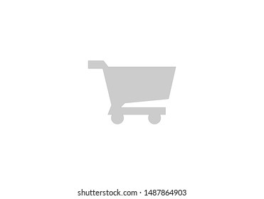 Vector illustration of trolley or shopping cart on white background