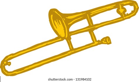Vector illustration of a trombone