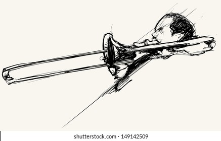 Vector illustration of a trombone player