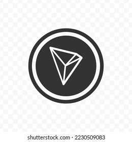Vector illustration of Tron coin icon in dark color and transparent background(png).