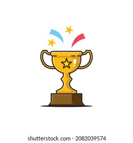 vector illustration of a trophy in a flat design style.
