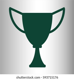 Ilustración vectorial del icono del trofeo en color verde