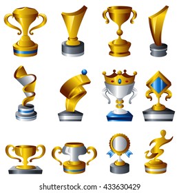 A vector illustration of trophy icon sets