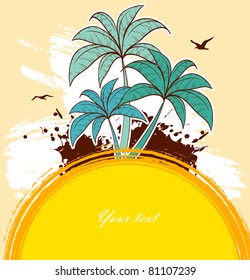 Vector illustration of Tropic back with palms