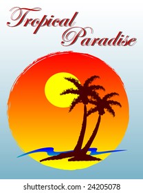 vector illustration of tropical background