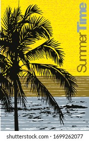 Vector illustration of tropical beach