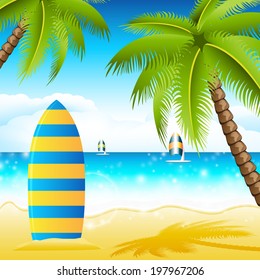 Vector illustration of tropical beach