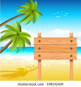 Vector illustration of tropical beach
