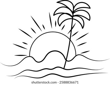 vector illustration of a tropical beach