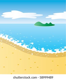 vector illustration of tropical beach