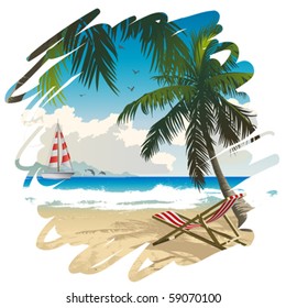 Vector illustration of tropical beach