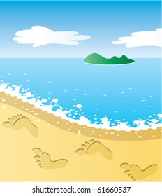 vector illustration of tropical beach