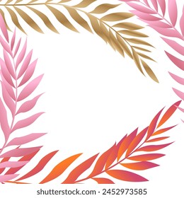 vector illustration of tropical colored leaves on transparent background png