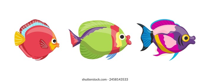 Vector illustration of tropical fish sea or ocean creature design isolated on white background